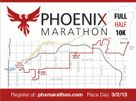 Phoenix Marathon 2013 course map