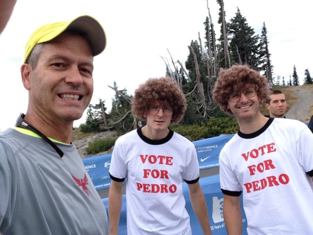 Vote for Pedro! -- I said "let me get your picture." They replied "So we can count on your vote?"